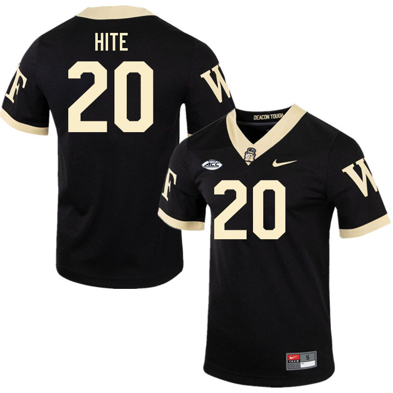 #20 Cameron Hite Wake Forest Demon Deacons College Football Jerseys Stitched-Black